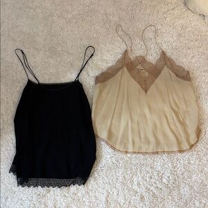 Zadig & Voltaire lace trim silk cami’s